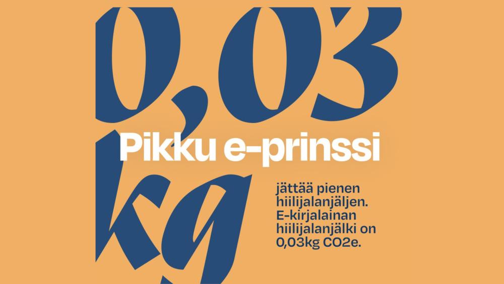 E-kirjalainan hiilijalanjälki on vain 0,03 kg.